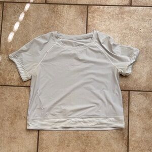 lululemon athletica White and Gray Short Sleeve Tee